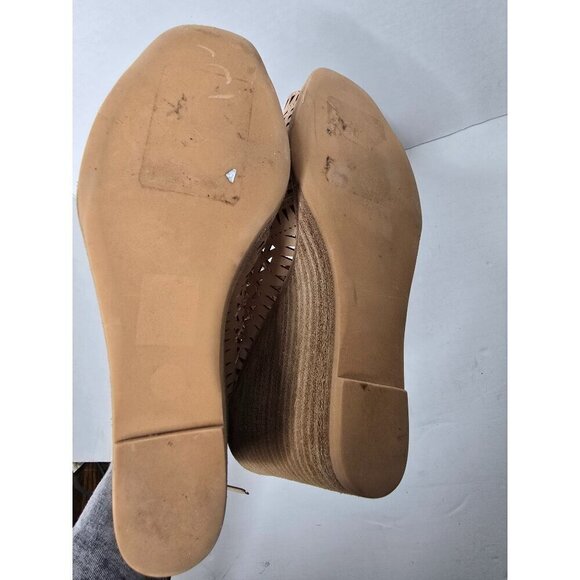 Jeffrey Campbell Rodillo Laser Cut Lace Up Open Toe Wedge Sandals size 7 - Picture 5 of 11